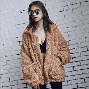 Prettygarden Zip Up Teddy Coat Women